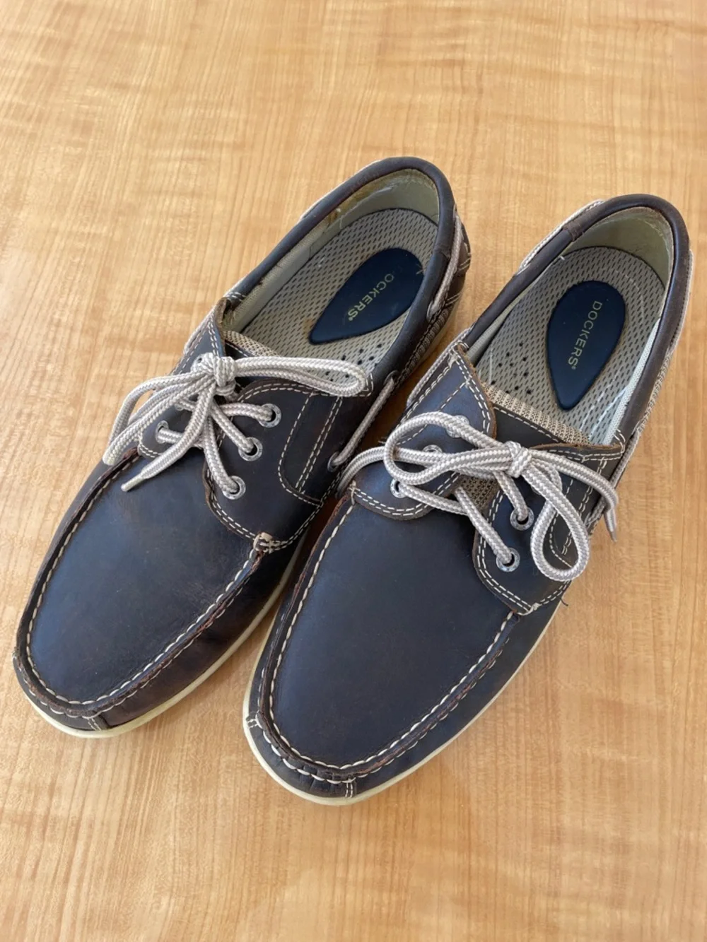 Dockers Men's Leather Boat Shoes Casual Dark Brown Size 11.5